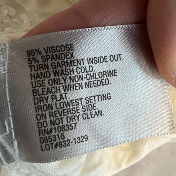 VTG Worthington Top Womens Large White Sequin Ruched Fairy Y2K Festival Glam - Picture 10 of 11